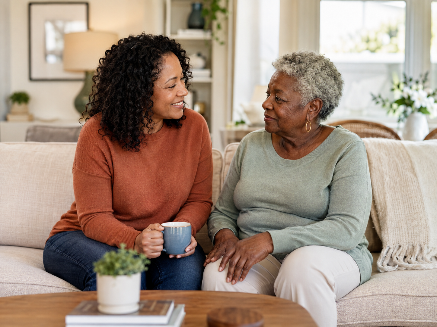 A caregiver spending meaningful time with an older adult